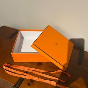 Hermes Orange Gift Box & ribbon